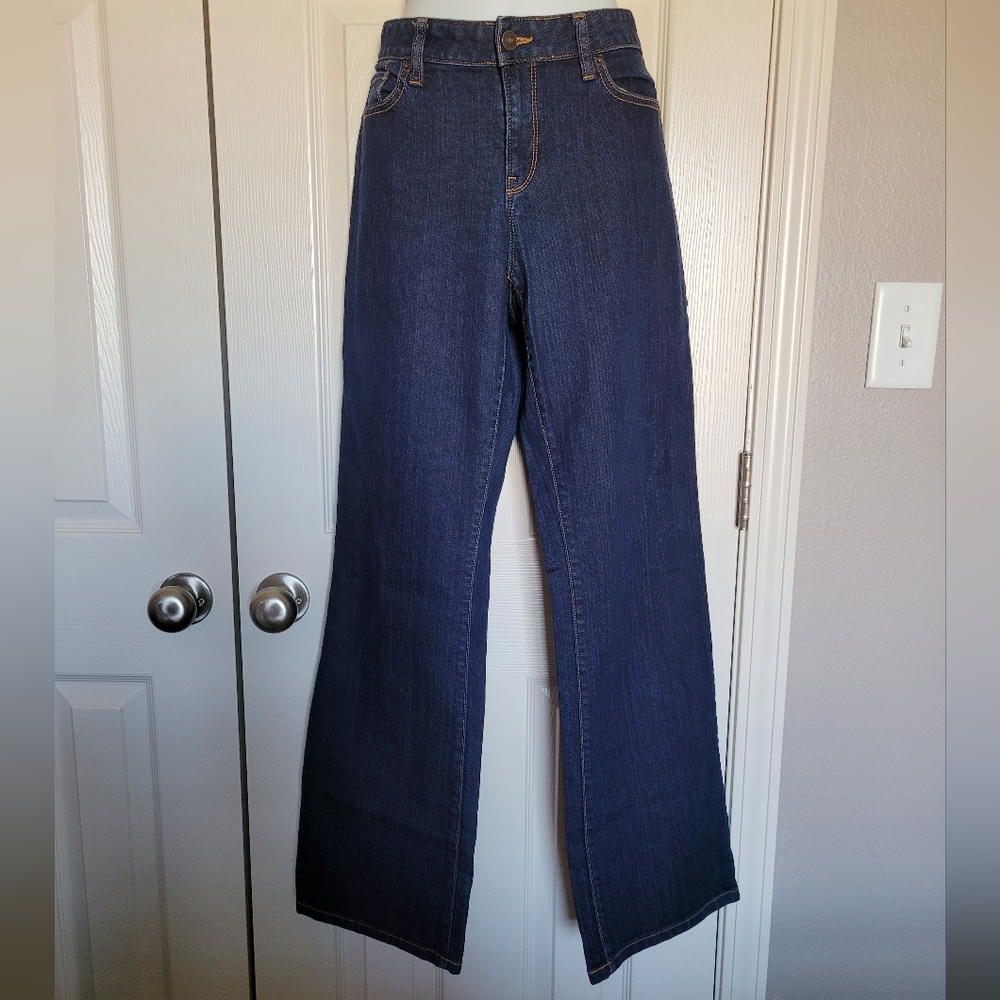 Loft Curvy Boot Jeans - Sz 10, Dark Blue, Like New